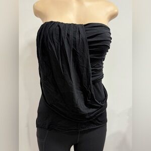 Free People  Black Strapless Drape Front Tube
Top Size Medium